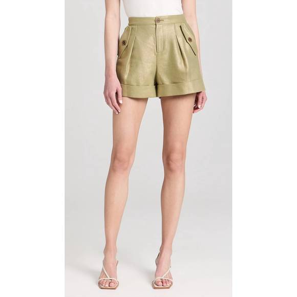 NEW L´AGENCE safari short in oil green/gold